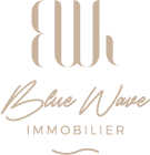 Logo Blue Wave Immobilier, client du Studio Leelooam